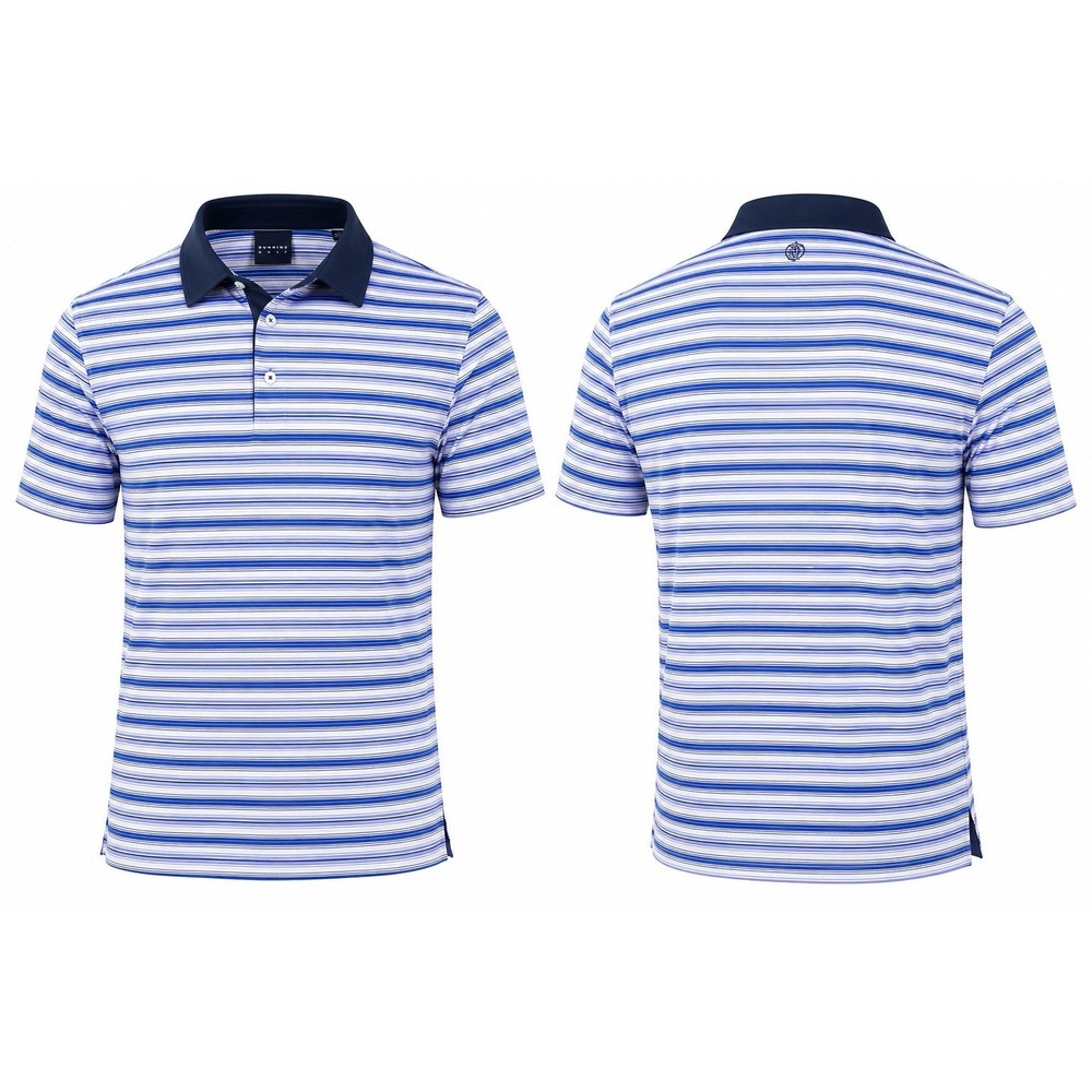 Dunning Golf SHIRT  Mens XL Polo S/S  Performance Stretch BLUE STRIPED